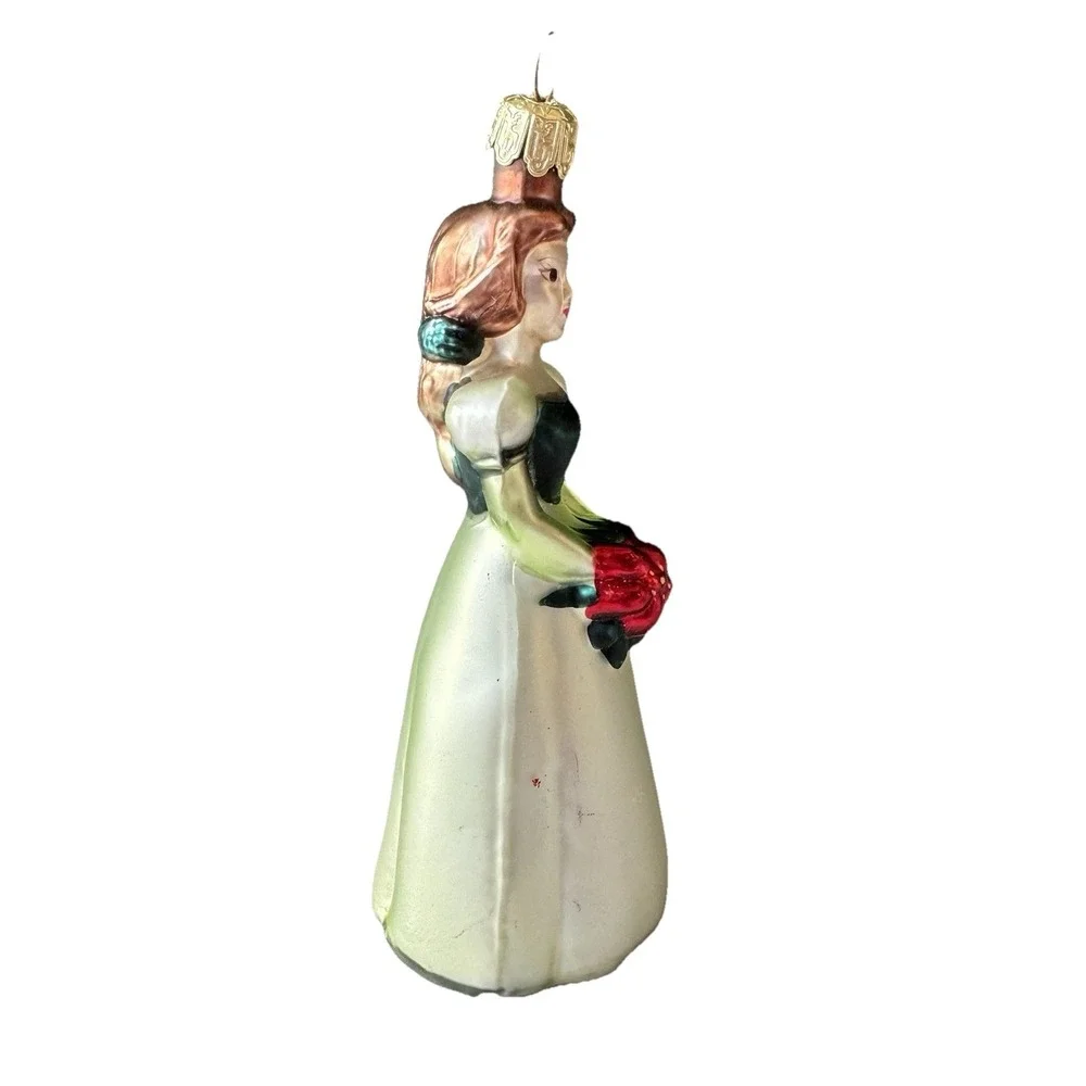 Vintage Disney Belle Glass Ornament Princess Christmas Decoration‎ Rare HTF